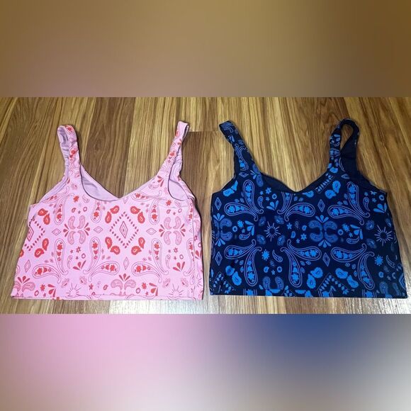 Bundle of 2 Offline Aerie Real Me Low Key Longline Sports Bra Pink Blue Size M - Picture 6 of 10